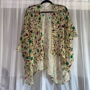 Velvet floral kimono